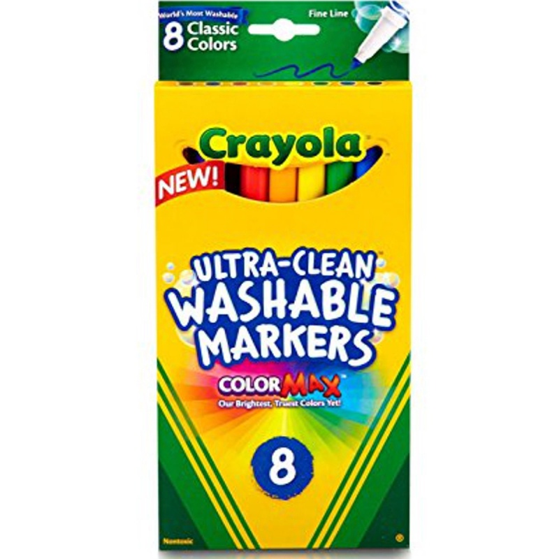 Crayola Ultra-Clean Washable Markers - Fine Tip, 8 Count