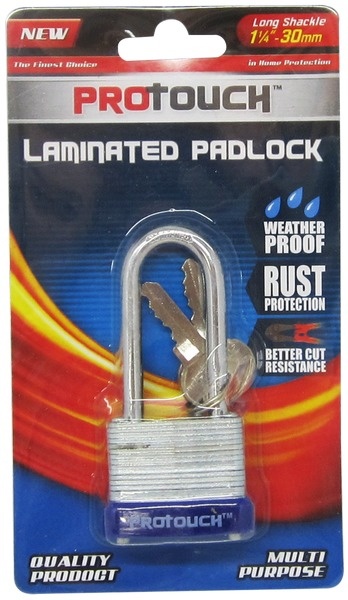 Laminated Pad Locks - 1 1/4", Long Shackle