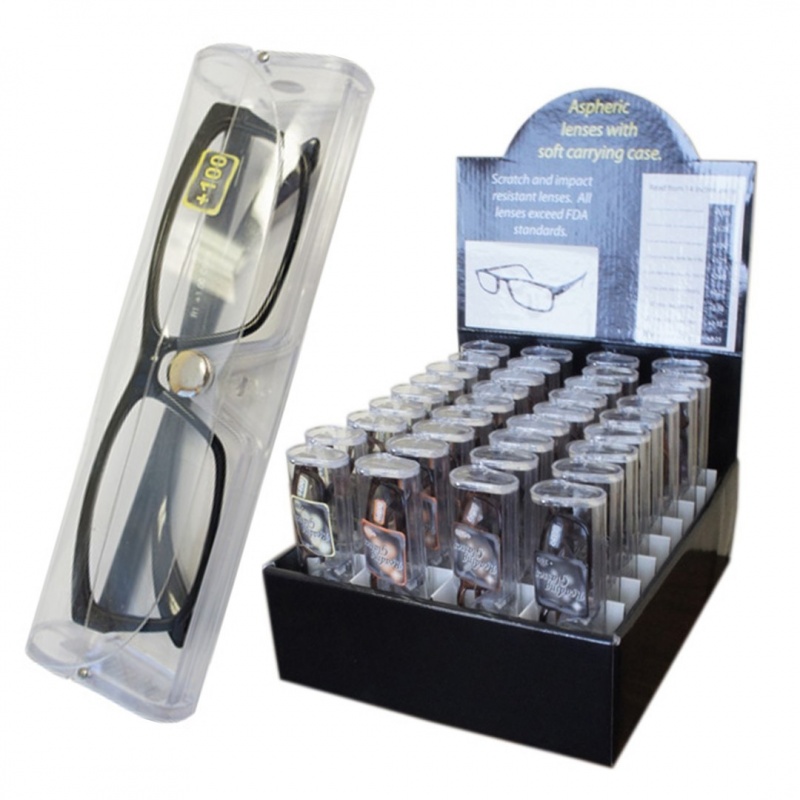 Demi Frame Reading Glasses With Cases And Display