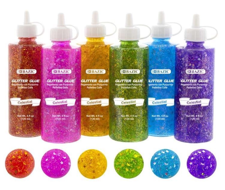 Glitter Glue - 4 Oz, 6 Colors