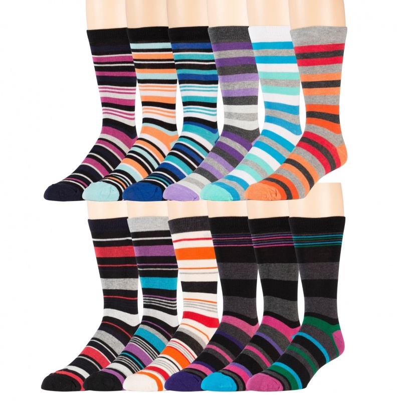 Men's Dress Socks - Assorted Stripes, 10-13, 3 Pack