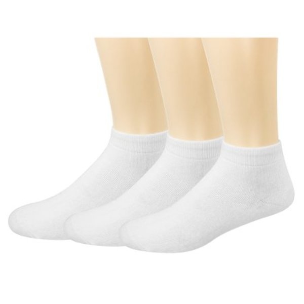 Men's Ankle Socks - White, 10-13, 4 Pack