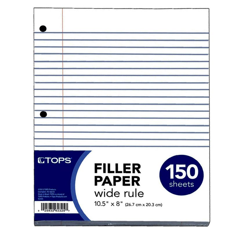 Wide Ruled Filler Paper 150 Sheets