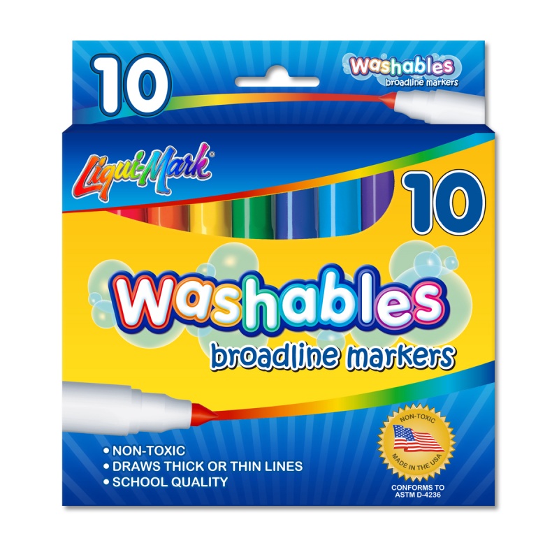 LiquiMark Markers 10 Count, Washable, Assorted Colors