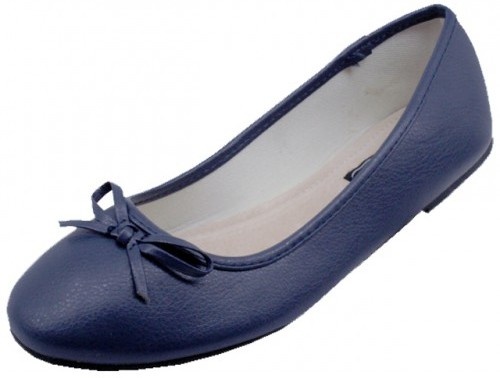 Women's Navy Color Ballerina Shoe (18 Pairs)