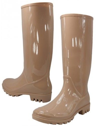 Women's Rain Boots - Rubber, Nude, Sizes 6-11