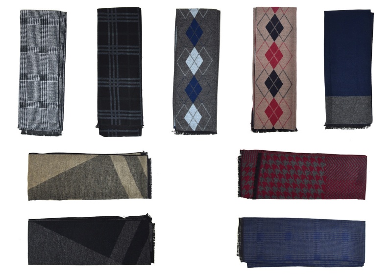 Men's Winter Scarves - Assorted Designs, One Size