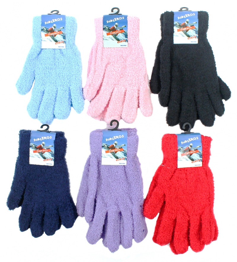 Women's Fuzzy Gloves - Assorted Colors
