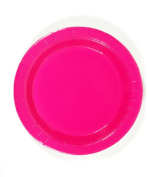 Party Dinner Plate - 8 Pack, Hot Pink, Round, 9"