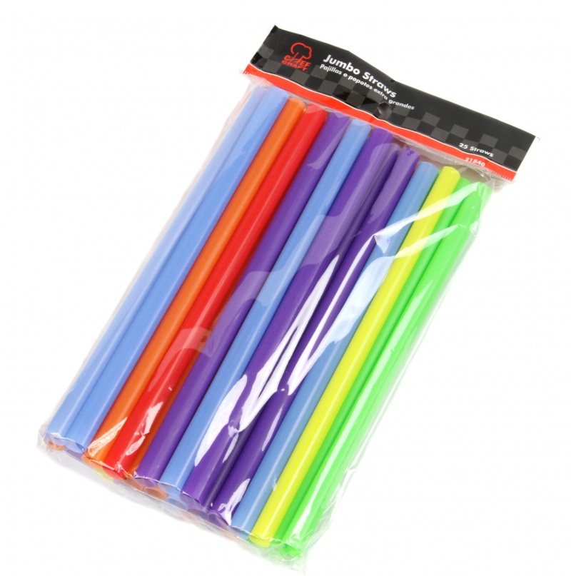 Jumbo Straws - 25 Pack, Assorted Colors