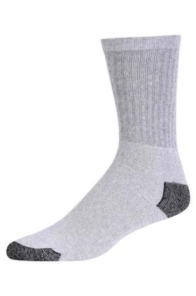 Stretch Knit Cotton Crew Sport Socks - Grey, 9-11