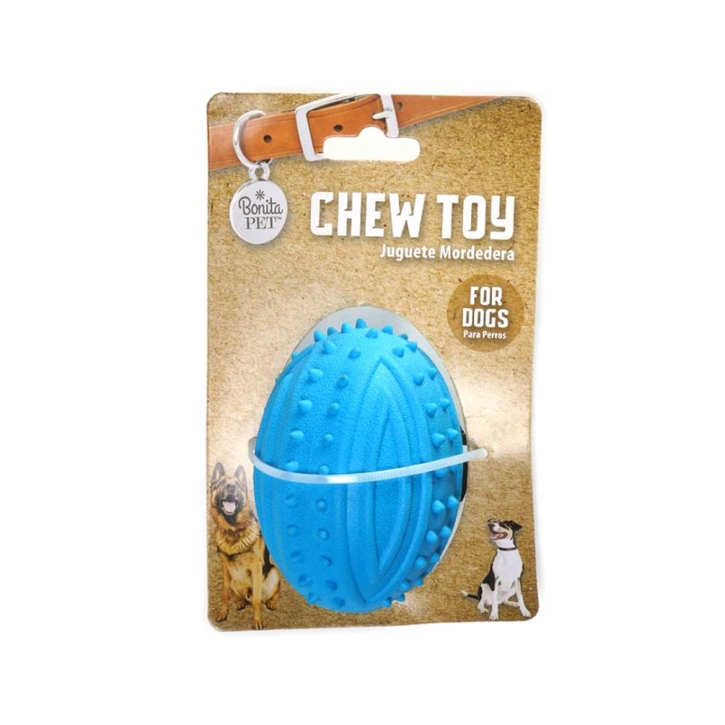 Spiky Ball Chew Toys - Blue, 3.9"