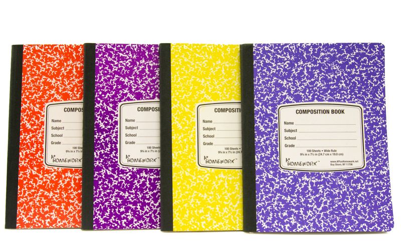 Marbled Wide Ruled Composition Notebooks - 100 Sheets, 4 Colors