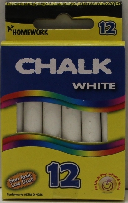 White Chalk - 12 Count, 3" Sticks