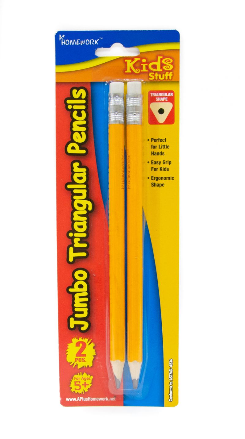 #2 Triangular Pencils - Yellow, Pre-Sharpened, 2 Count