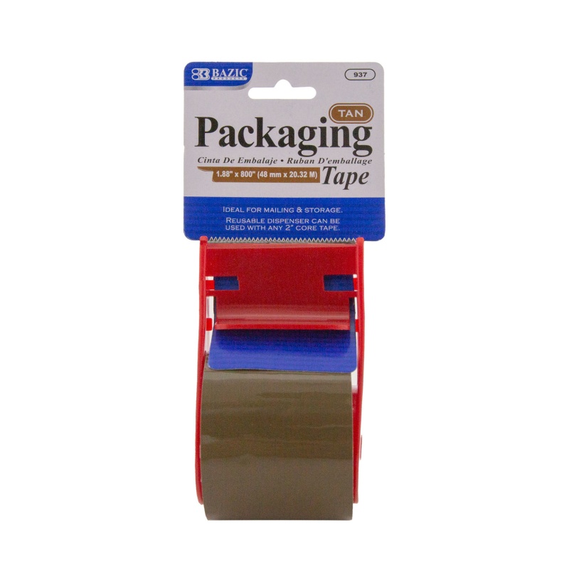 Tan Packing Tape With Dispenser - 1.88" X 800"