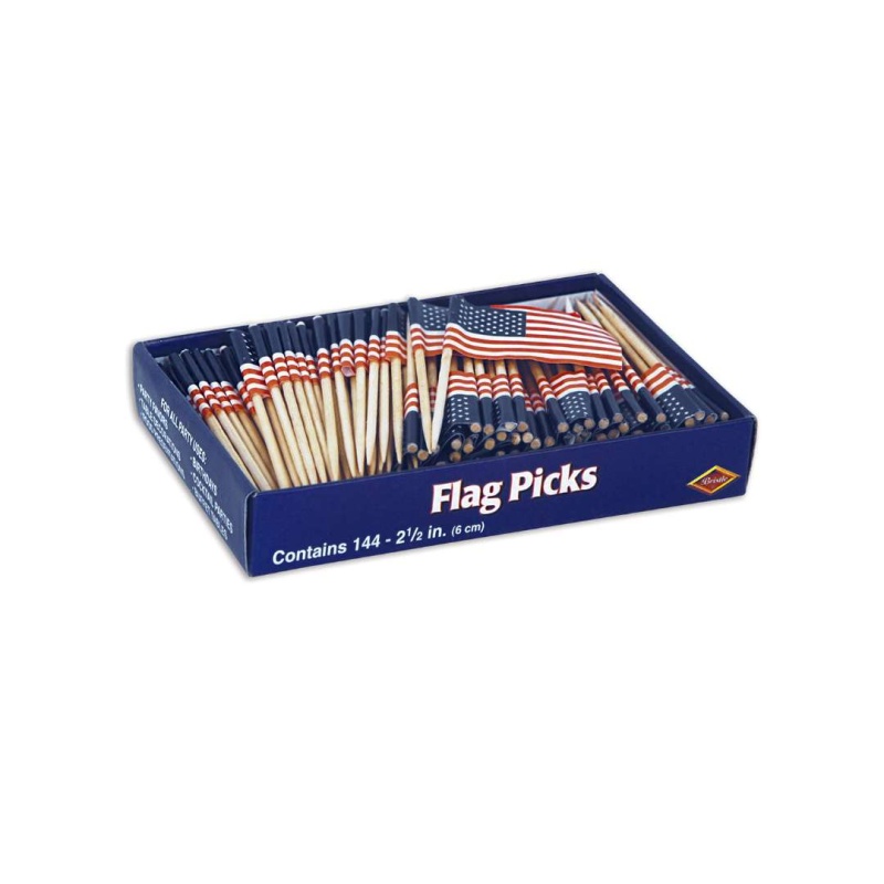 Usa Flag Toothpicks - Stars Stripes, 2"