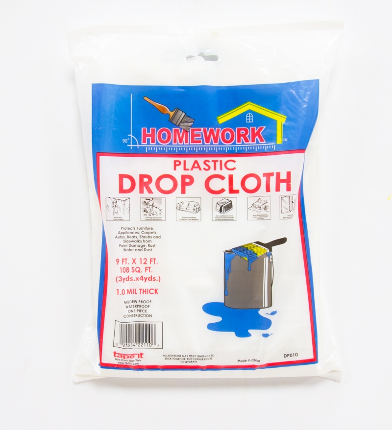 Plastic Drop Cloth - Medium Duty, 9' X 12'