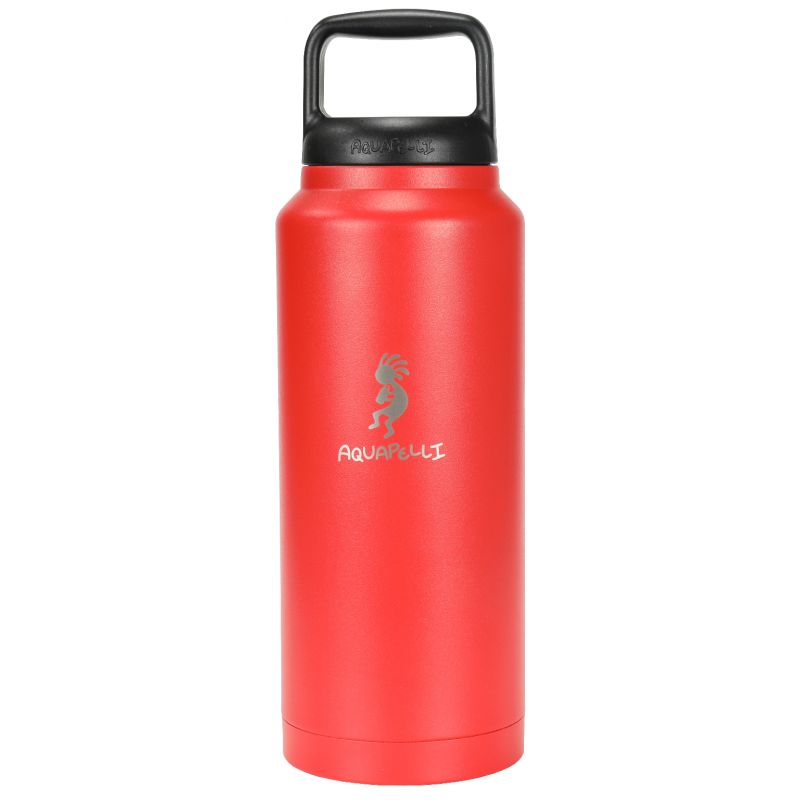 Stainless Steel Water Bottle - 34 Oz, Vacuum Insulated, Red