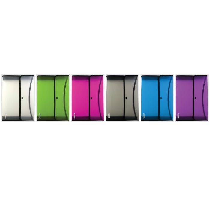 Square Flap Document Holders - Assorted Colors, Letter Size