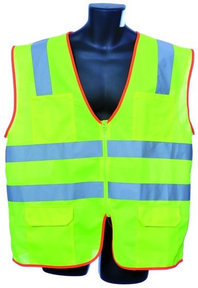 Class Ii Zipper Front Green Safety Vest Large