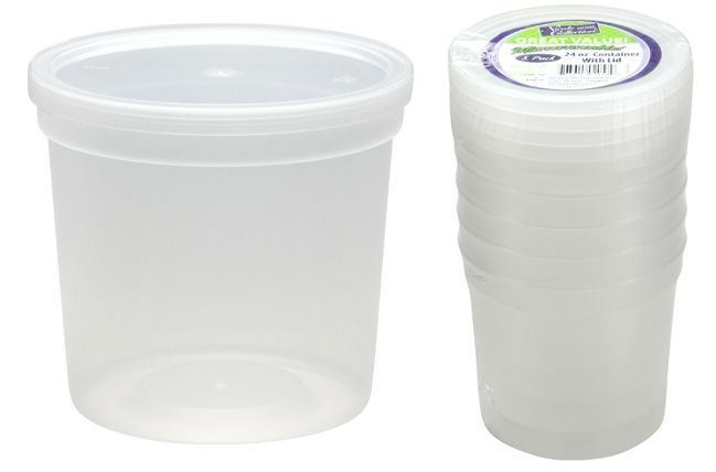 24 Oz. Plastic Deli Container With Lids - 5-Packs - Nicole Home Collection