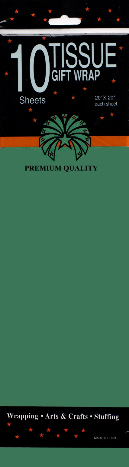 Green Tissue Paper - 10 Sheet Count