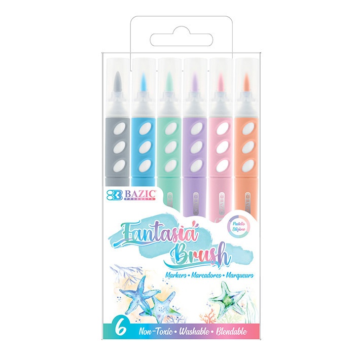 Brush Markers - 6 Pastel Colors
