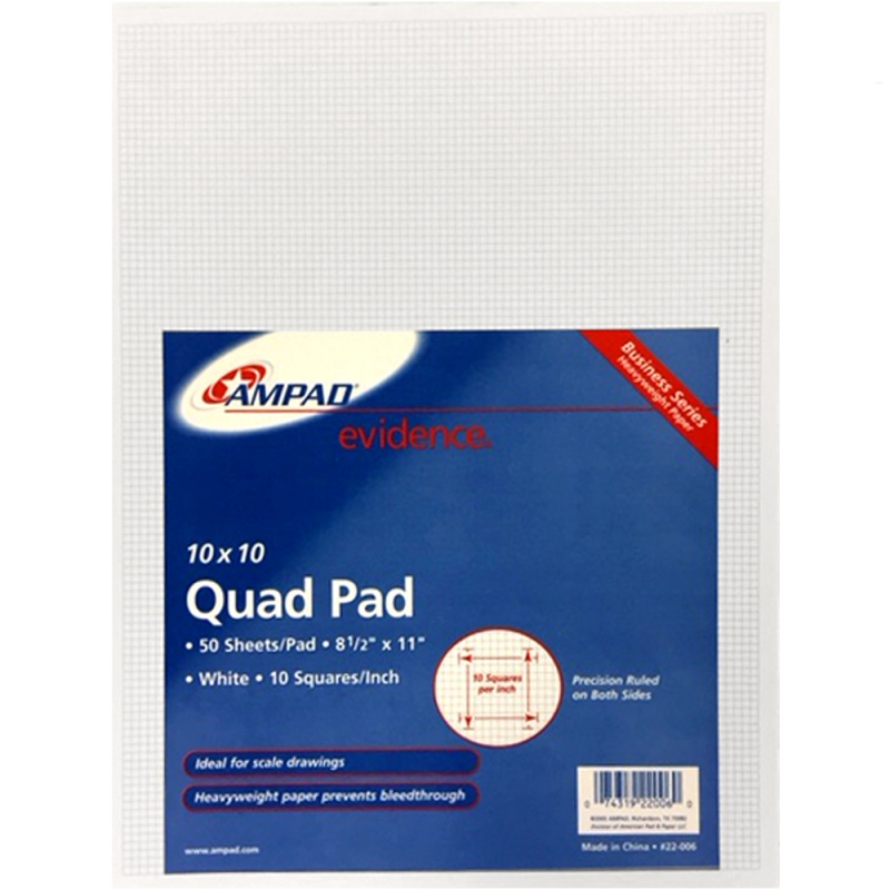 Quad Pad, 8.5" X 11", 50 Sheets