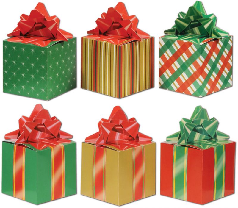 Christmas Favor Boxes - Assorted Designs, 3d