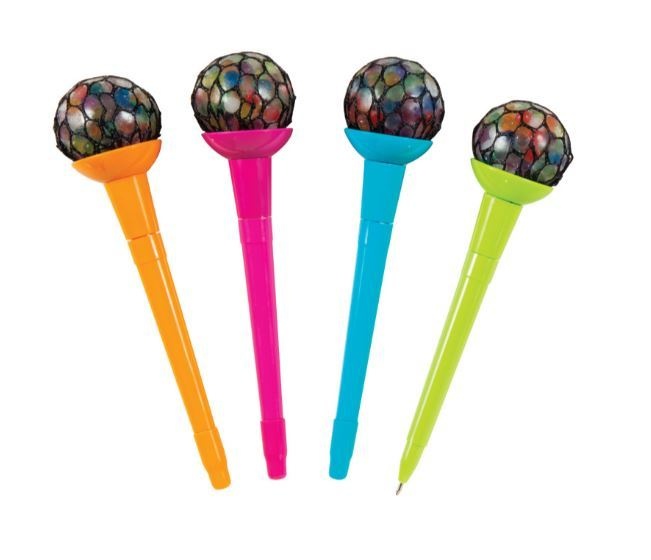 Ballpoint Pens With Stress Ball - Assorted, 6.75"