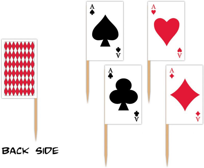 Playing Card Picks - Wood, 50 Pack, 2.5"