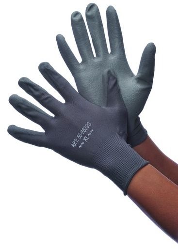 Gray Polyurethane Coated Gloves Extra Large