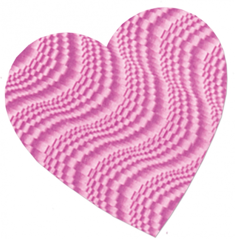 Embossed Foil Heart Cutout - Pink #Pe197