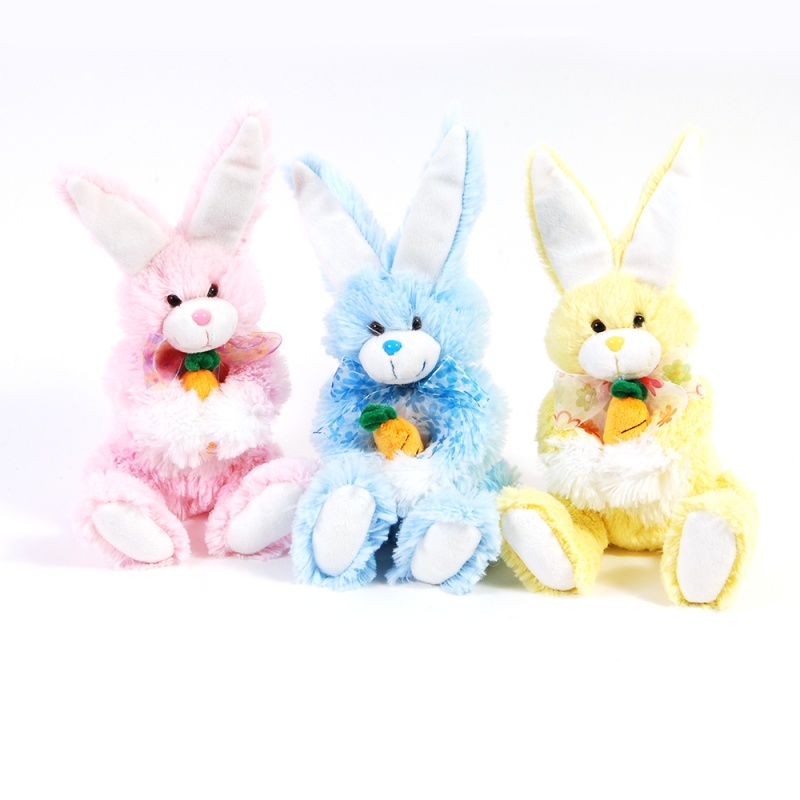 Plush Bunny With Carrot - Assorted Colors, 13"