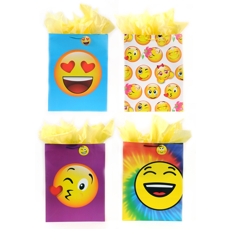 Giant Emoji Smiley Face Gift Bags - Assorted Matte Designs