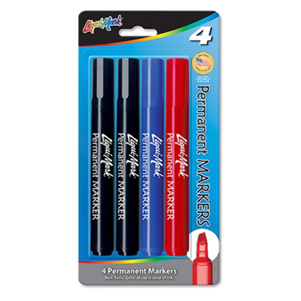Permanent Markers - 3 Colors, Chisel Tip