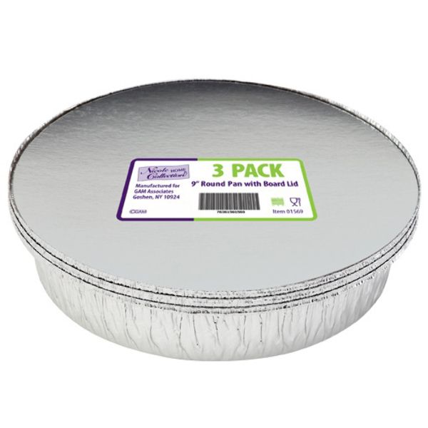Aluminum 9" Round Pan With Board Lid 3-Packs - Nicole Home Collection