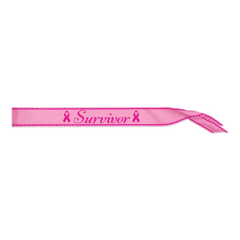 Survivor Satin Sash - Pink Ribbon, 33" X 4"