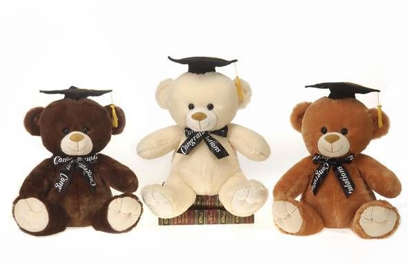 12.5" Graduation Bear Plush Toy - Assorted Colors