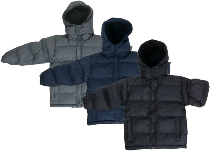 Boy's Hooded Winter Jackets - Sizes 4-7, Navy, Grey, Black