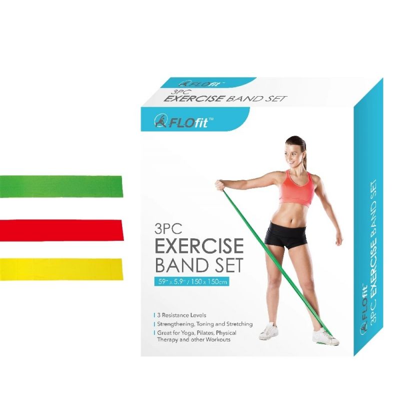 Exercise Bands - 3 Pack, 3 Resistance Levels