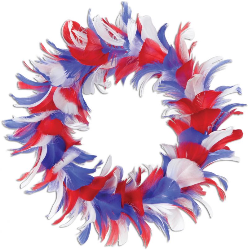 Feather Wreath - Red, White, Blue #Bwr30