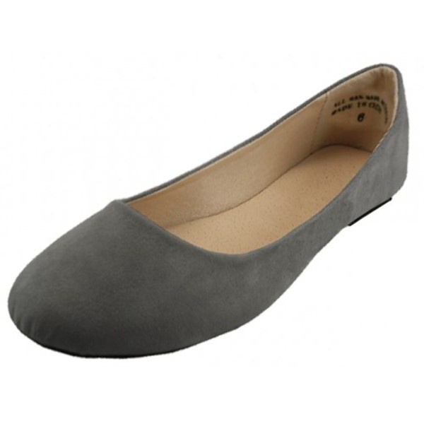 Women's Microsuede Ballerina Shoes - Grey 6-11