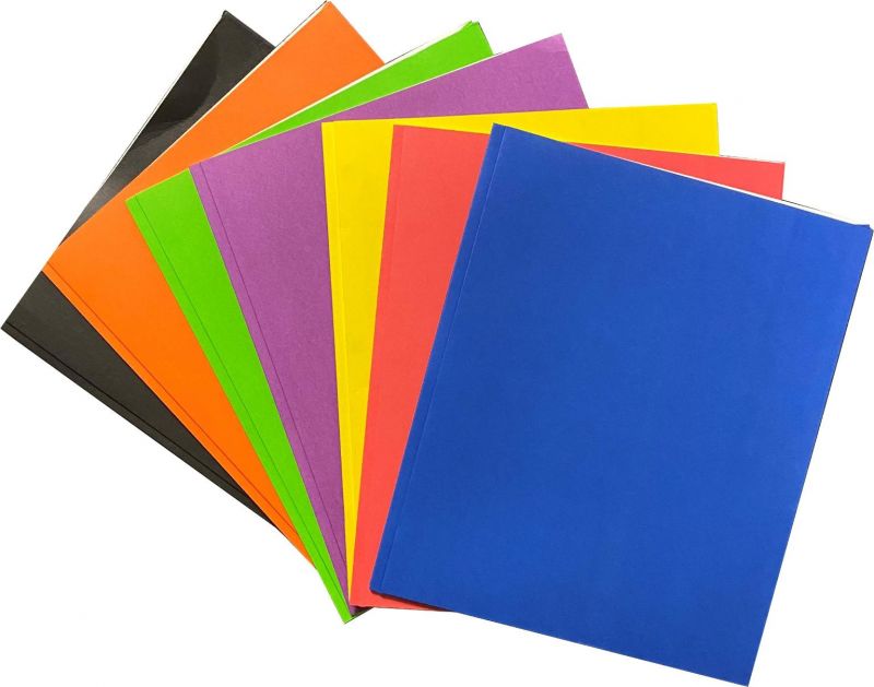 2 Pocket Folders - Assorted Colors, 3 Prongs