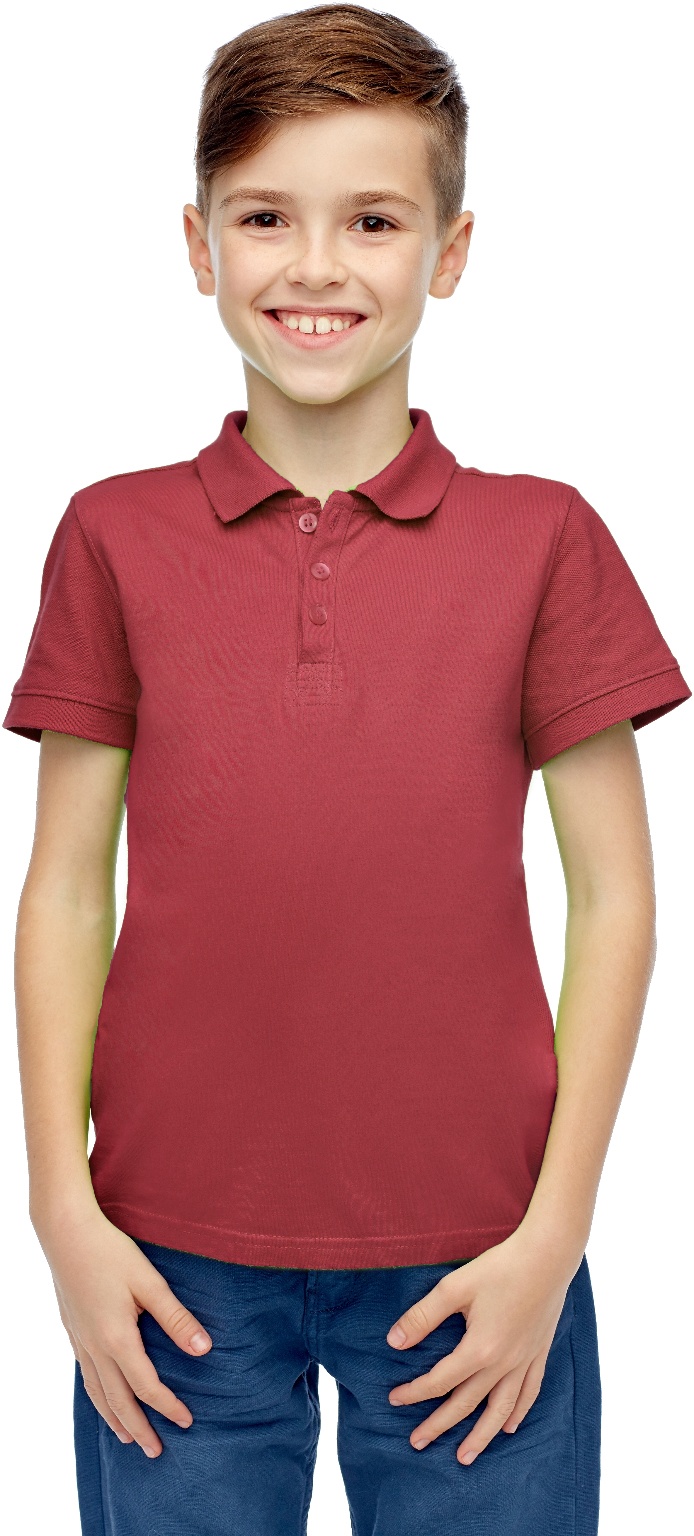 Boys' Short Sleeve Burgundy Polo Shirts - Size 8-14