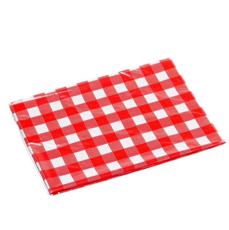 52" X 108" Red White Table Cloth