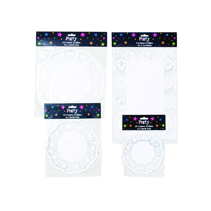 Paper Doilies - Round Rectangles - White