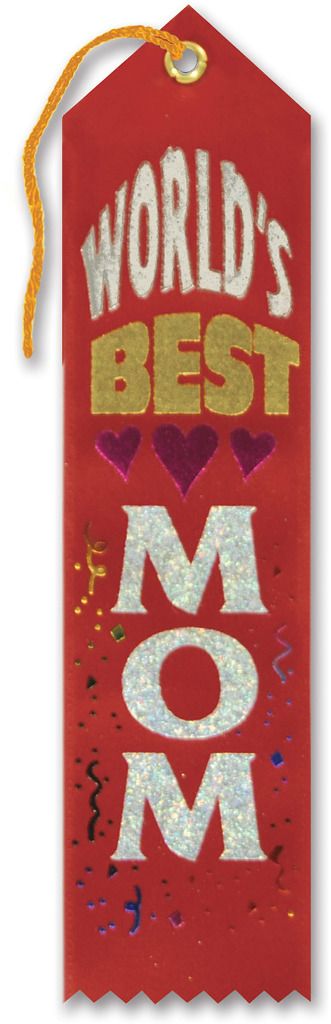 World's Best Mom Award Ribbon - Red
