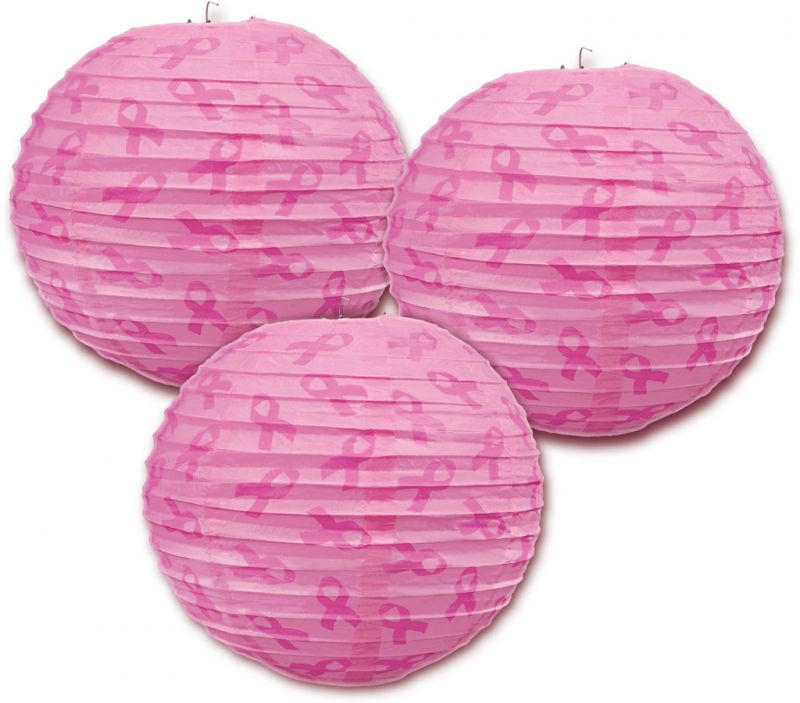 Paper Lantern Spheres - Breast Cancer Awareness, 9.5"